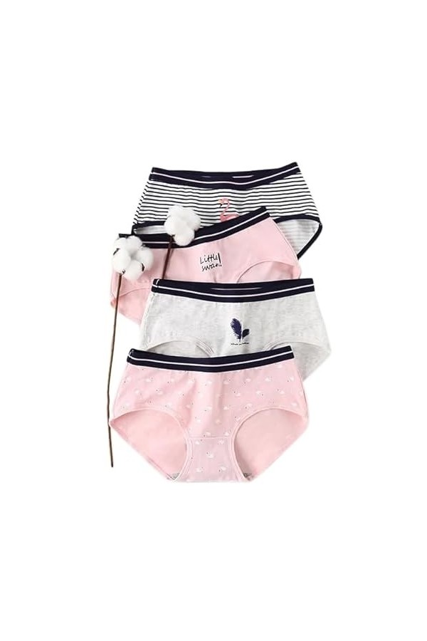 RUDDOG Culotte Femme Culotte Menstruelle 4Pcs Plus Size Culottes Femmes Tout Coton Taille Haute Slim Slim Lingerie sans Coutu