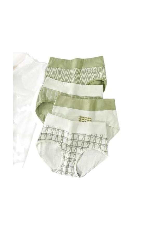 RUDDOG Culotte Femme Culotte Menstruelle 4Pcs Plus Size Culottes Femmes Tout Coton Taille Haute Slim Slim Lingerie sans Coutu