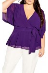 City Chic Grande Taille, Haut Elegant Wrap, Pétunia, Taille 46