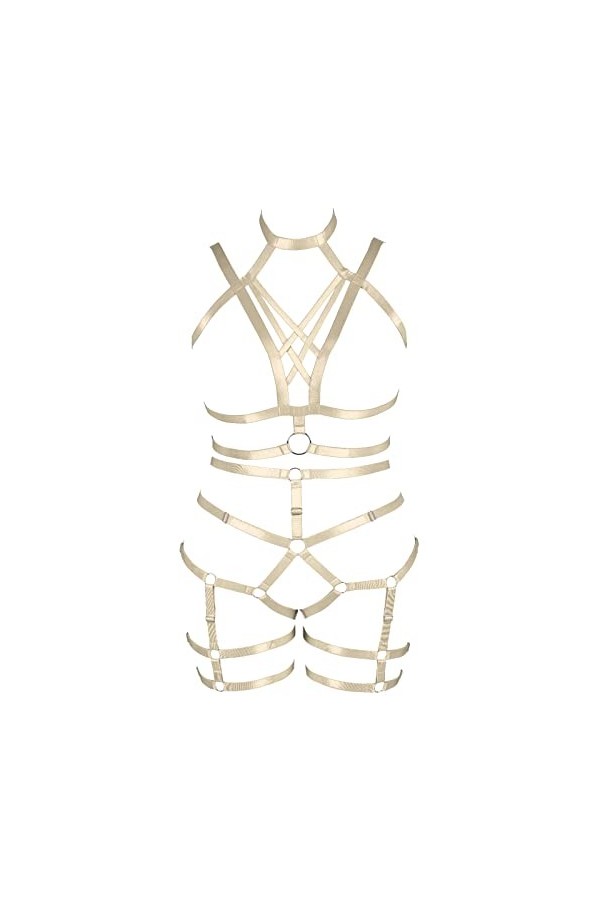 JMMHSS Harnais de corps grande taille pour femmes ensemble de porte-jarretelles bas Lingerie porte-jarretelles élastique Vin
