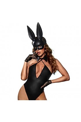 JasmyGirls Costume de lapin sexy pour femme - Costume dHalloween - Combinaison une pièce - Lapin - Jeu de rôle - Déguisement