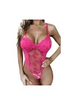 UIVHLW Lingerie Boudoir &nbsp;&nbsp;sous-Vêtement pour Femme en Dentelle Rose&nbsp;Love Embroidery