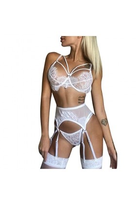 UIVHLW Lingerie Ensemble De sous-Vêtements en Dentelle Transparente pour Femmes De Grande Taille