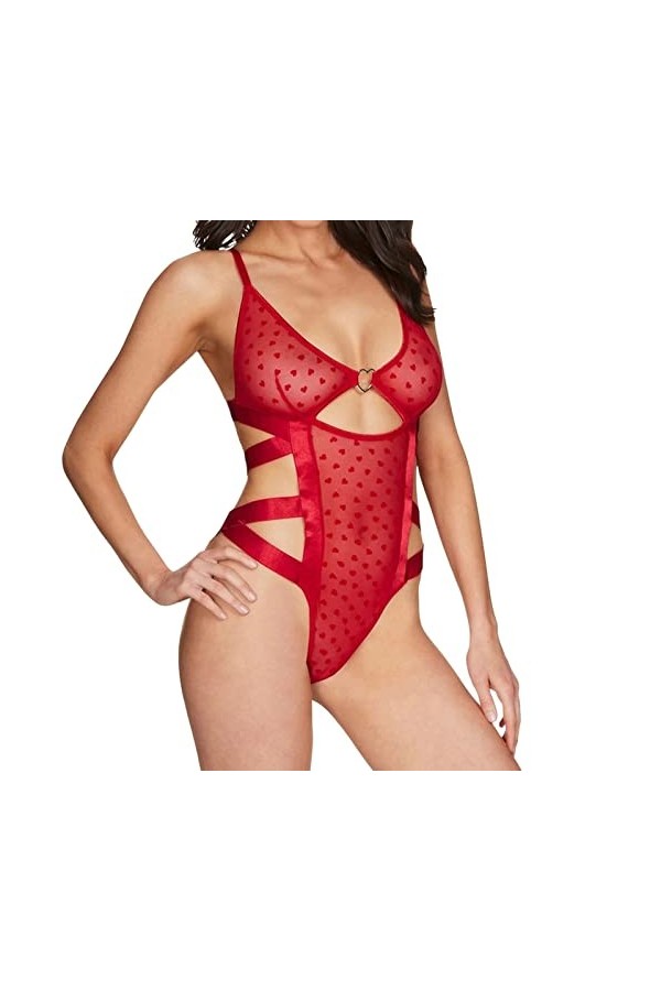 UIVHLW Nuisette Extensible Costumes De sous-Vêtements en Dentelle À Pois en Maille Jacquard Brodée