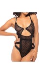 UIVHLW Nuisette Extensible Costumes De sous-Vêtements en Dentelle À Pois en Maille Jacquard Brodée