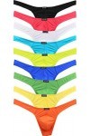 iKingsky String Ultra Fin et Ultra Léger sous-vêtements Homme Soyeux Tanga pour Homme avec Dos en T XXL, Pack de 9 
