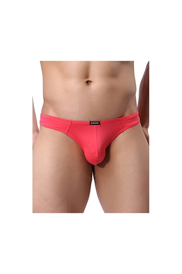 iKingsky String Ultra Fin et Ultra Léger sous-vêtements Homme Soyeux Tanga pour Homme avec Dos en T XXL, Pack de 9 