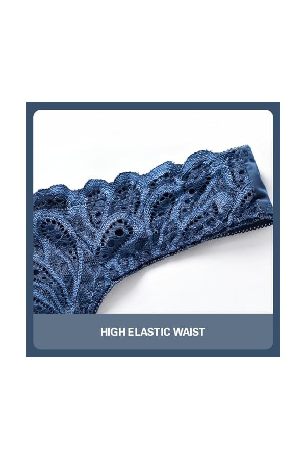 Necalisi Culotte Femme Taille Haute Lot de 8 Multicolore-1 Dames Dentelle String Mémoires Culotte Hipster sans Couture sous-V