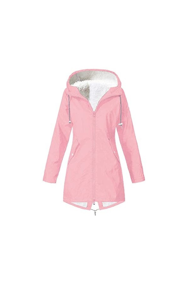 Veste dhiver pour femme - Veste en peluche - Col à revers - Manches longues - Vintage - Épaisse - Veste de survêtement longu