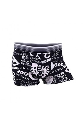 NAZARR Milk Silk Soft Breathable Fashion Yong Mens Boxers Cartoon Skull Personnalité Sexy Male Male Souple Color : 19, Size 
