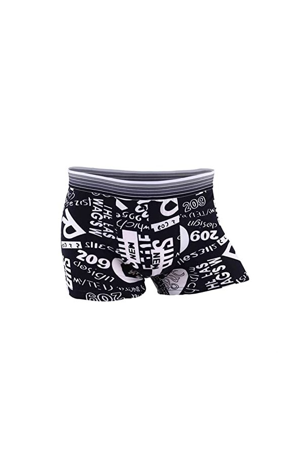 NAZARR Milk Silk Soft Breathable Fashion Yong Mens Boxers Cartoon Skull Personnalité Sexy Male Male Souple Color : 19, Size 