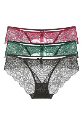 Necalisi Lot de Culotte Femme Lot de 3 Multicolore-2 Culottes Coton pour Femmes Shorty Confort Slips Taille Haute Culotte Den