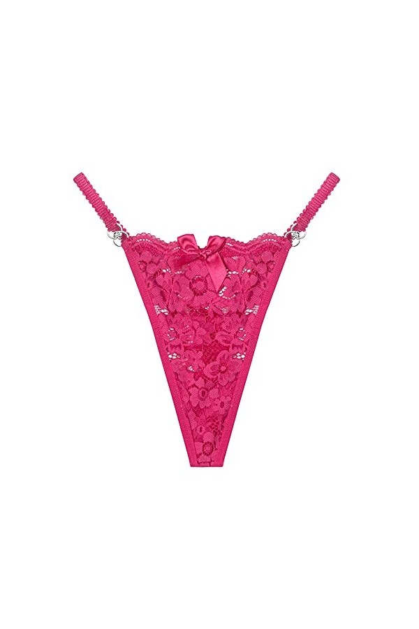 DGKaxiyaHM String en Dentelle Florale pour Femmes Culotte Dos T Respirante Et Sexy à Taille Basse Culotte Extensible Transpar