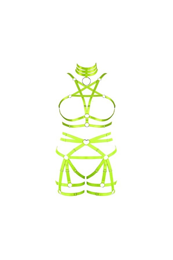 JMMHSS Plus taille garter ceintures femmes Slim - in pantalons punk grand festival gothique soutien - gorge Halloween Orange