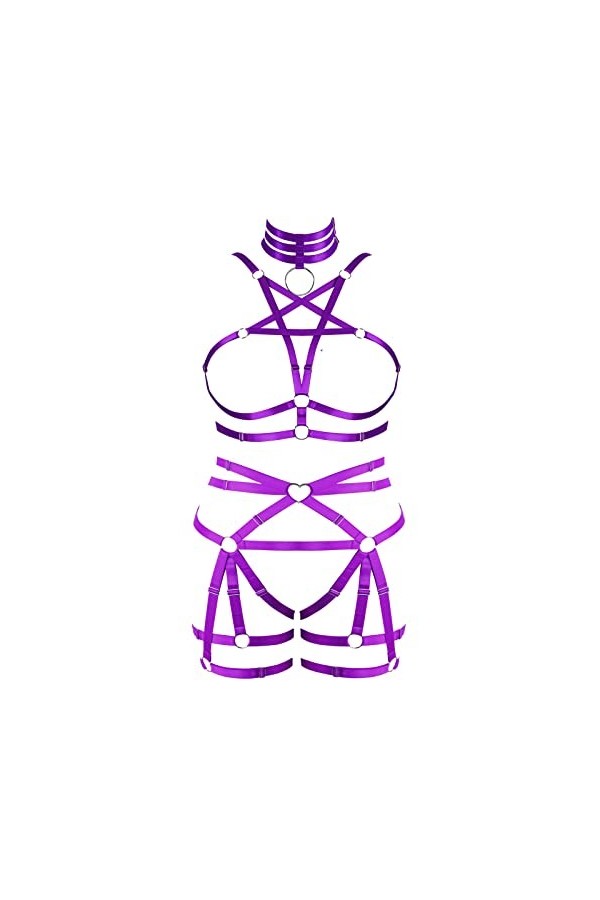 JMMHSS Plus taille garter ceintures femmes Slim - in pantalons punk grand festival gothique soutien - gorge Halloween Orange