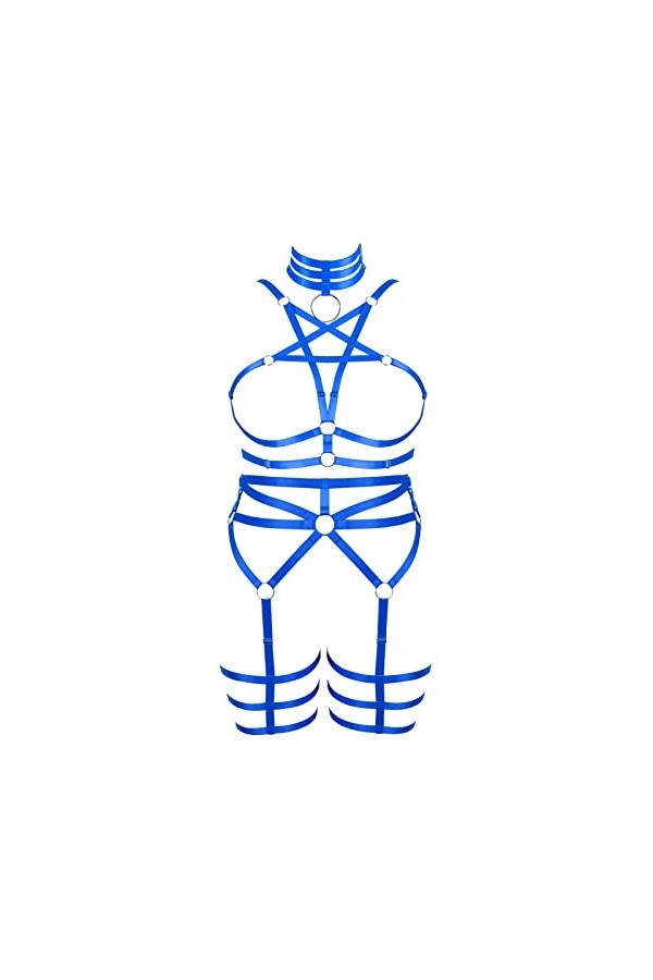 JMMHSS Femmes ajustable fit lingerie harnais set lacets cage élastique sangle pour plus size bas Le grand rouge 