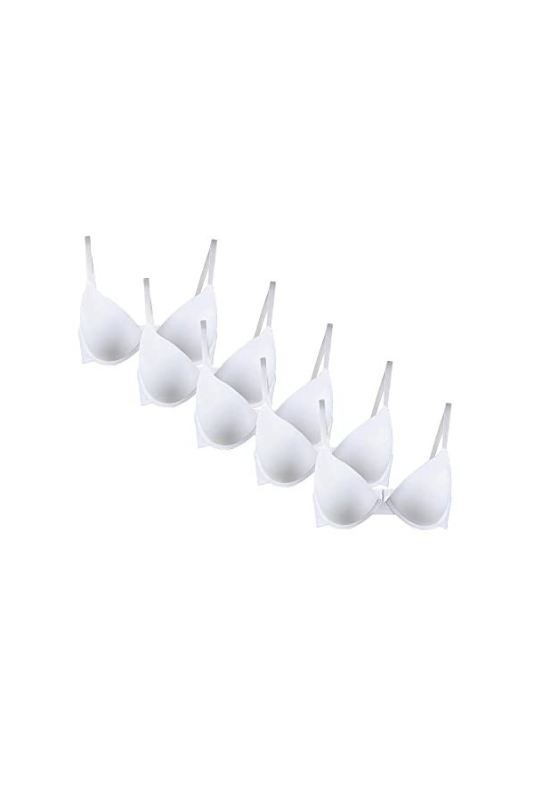 JEShifangjiusu Soutien-Gorge à Double RangéE De Boucles Et à Bonnets Souples pour Femmes Soutien-Gorge à Armature Fine avec B