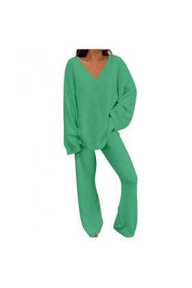 Combinaison de yoga pour femme, tenue deux pièces, pour lautomne 2023, pull à manches longues avec col en V, hauts et pantal