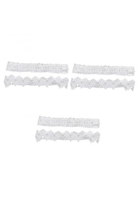 Abaodam 3 Paires Porte-Jarretelles Blanc Accessoires Décoration Jarretière De Mariée Mariage La Mariée Blanche Positionner