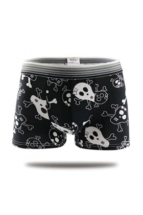 NAZARR Milk Silk Soft Breathable Fashion Yong Mens Boxers Cartoon Skull Personnalité Sexy Male Male Souple Color : 19, Size 