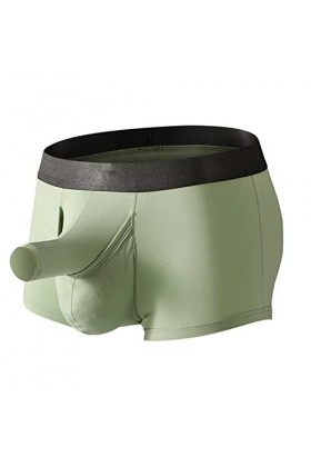 NAZARR Hommes Boxeurs sous-vêtements Sexy Longue Poche Boxershorts caleçon mâle éléphant Renflement Culotte Color : Groen, S