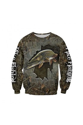 Ffnkrnfi Printemps Et Automne Hommes Pêche 3D Sweat À Capuche Imprimé Hommes Streetwear Pull Sweat Décontracté Veste Survêtem