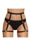 YUEGOO Punk Cuir Harnais Sexy Fesse Jarretière Corps Femmes Lingerie Bretelles Gothique Vêtements Color : Leg 02, Size : Adj