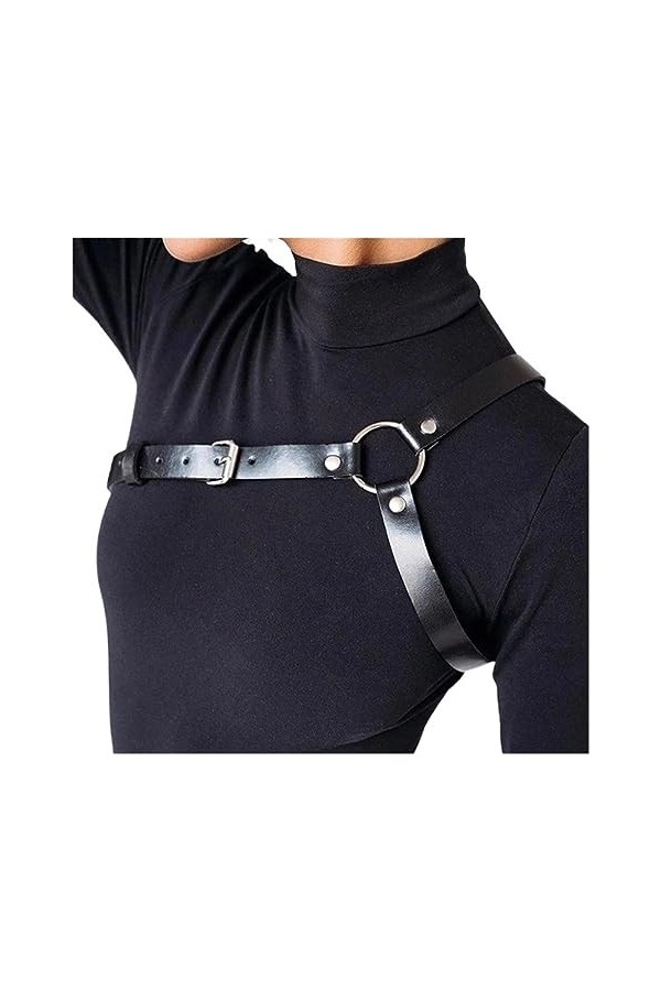 YUEGOO Punk Cuir Sexy Cuisse Jarretière Femmes Lingerie Mode Jambe Bretelles Gothique Vêtements Color : Leg 08, Size : Adjus