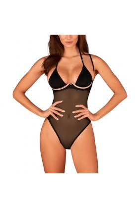 Obsessive Body Sexy Selinne Teddy, Noir,XS-S
