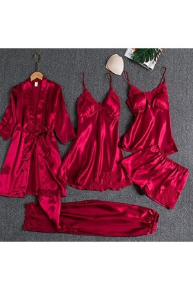 Ensemble de Lingerie de de Noces sous-vêtements Nightdress Silk sans Rimless Sexy Pyjama Dentelle Femmes Sleepwear Wireless S