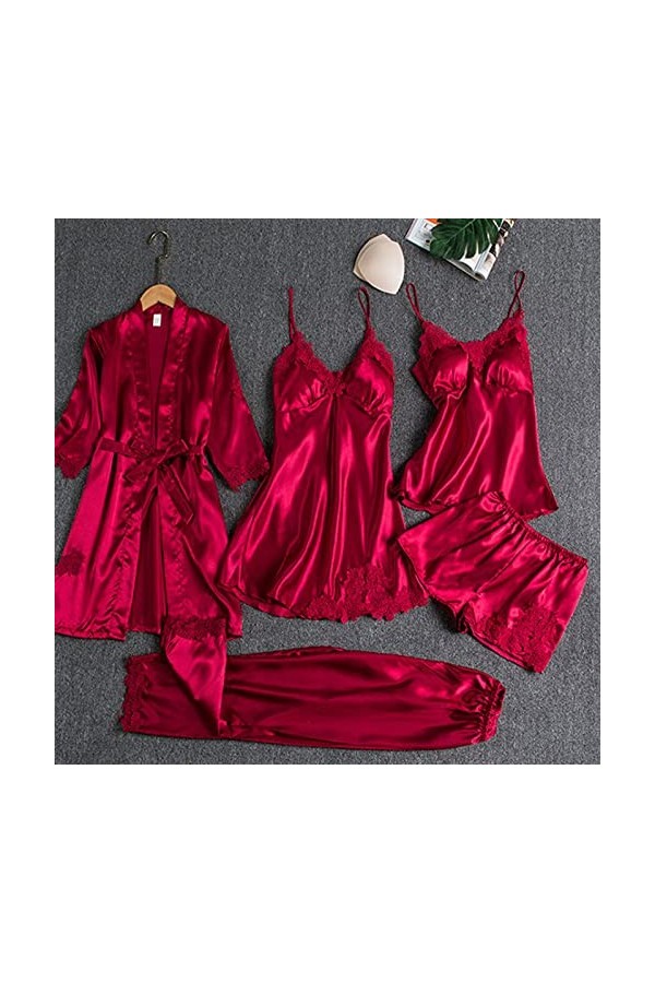 Ensemble de Lingerie de de Noces sous-vêtements Nightdress Silk sans Rimless Sexy Pyjama Dentelle Femmes Sleepwear Wireless S