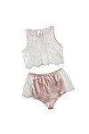 Plus Grande tailleSummer Lady Sexy Fun Lingerie Suspendus Pyjamas Set Deux Pièces Set Shorts Dentelle Housewear, Tarso, L