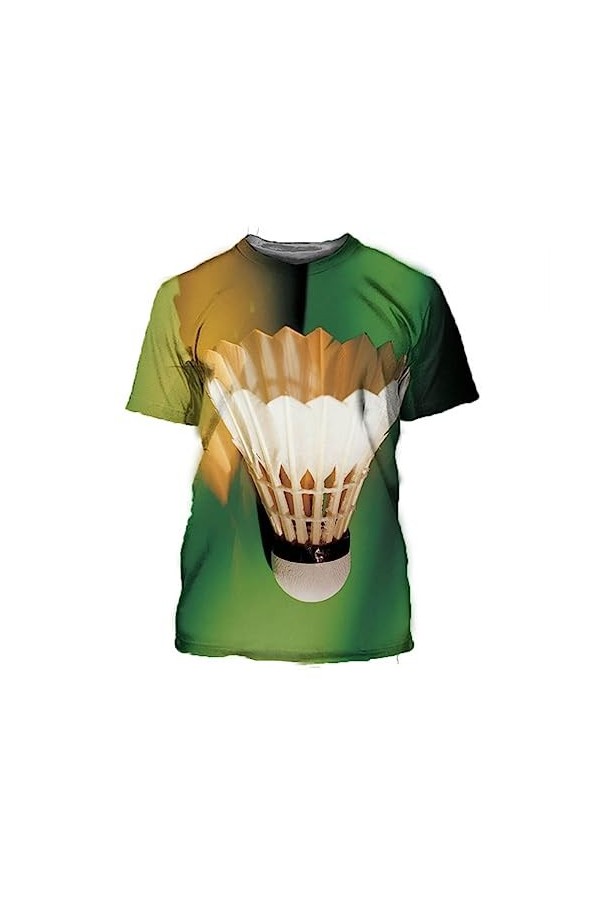 O Neck Harajuku T Shirt Hommes Femmes Mode Sports Badminton 3D Imprimé Fun T Shirts