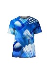 O Neck Harajuku T Shirt Hommes Femmes Mode Sports Badminton 3D Imprimé Fun T Shirts