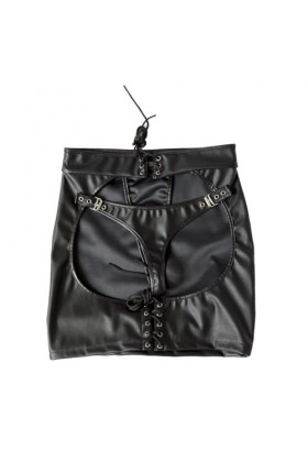 euuzu Mini jupe sexy en cuir verni réversible pour femme, costume de jeu télévisé, taille M