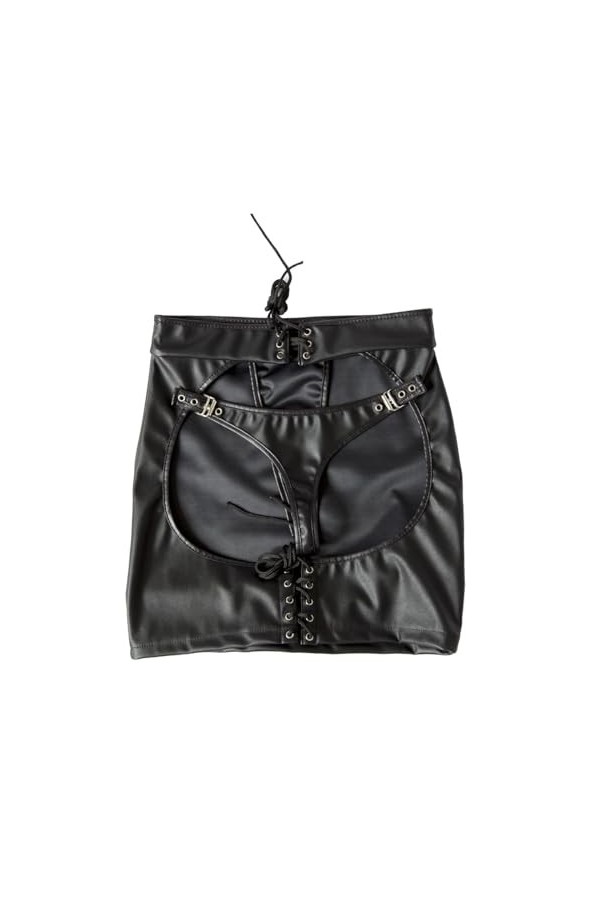 euuzu Mini jupe sexy en cuir verni réversible pour femme, costume de jeu télévisé, taille M