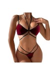 SUNMME Dames Lingerie Sexy Costume en Velours Pyjama Sexy Couture en Dentelle Lingerie Sexy Vêtements pour Femmes Lingerie Se