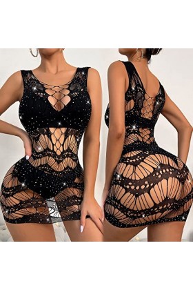 Femmes Sexy Avancé Creux Forage Passion Net Vêtements Lingerie Pyjamas Vêtements pour Femmes Lingerie Sexy Noir Taille Uniqu