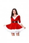 Fehploh Femmes Noël Mini Robe Rétro Robe De Noël Noël Père Noël Robe Mme Père Noël Sexy Noël Cosplay Costume