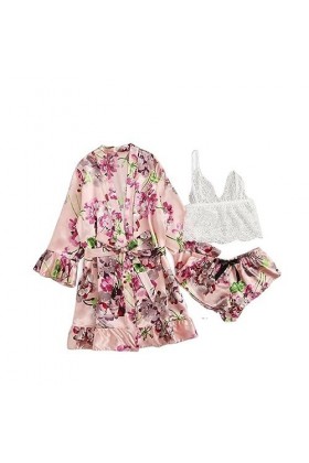 Front ouvertSexe Mince Pyjama de Lingerie Sensuelle, Rose, M