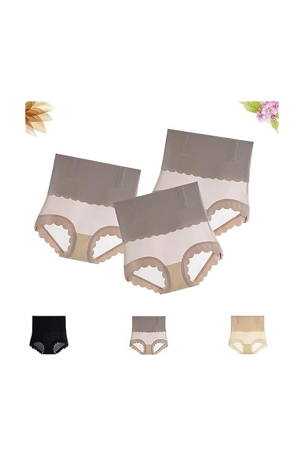 VACSAX Mask Texture Tummy Control Underwear, High Waist Butt Lift. 3PCS-C,XXL 