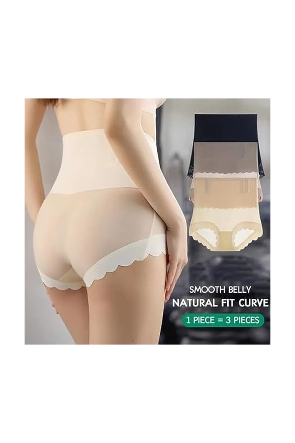 VACSAX Mask Texture Tummy Control Underwear, High Waist Butt Lift. 3PCS-C,XXL 