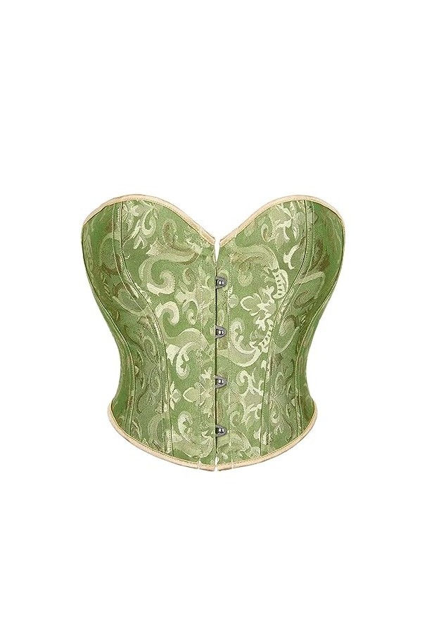 Rfmfkkg Femmes Floral Imprimé Lacets Désossé Corsets Bustier Sous-Vêtements Torse Body Shapewear, EN8, 4XL