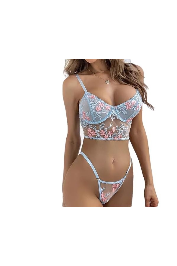 Nuisettes Sexy Femme Lingerie Et Vêtements Sexy Ensemble Soutien-Gorge Et Culotte Sexy sous-Vêtements en Dentelle String Tran