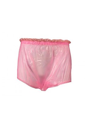 Haian ABDL Culotte en Plastique à Enfiler Rose Transparent Taille L