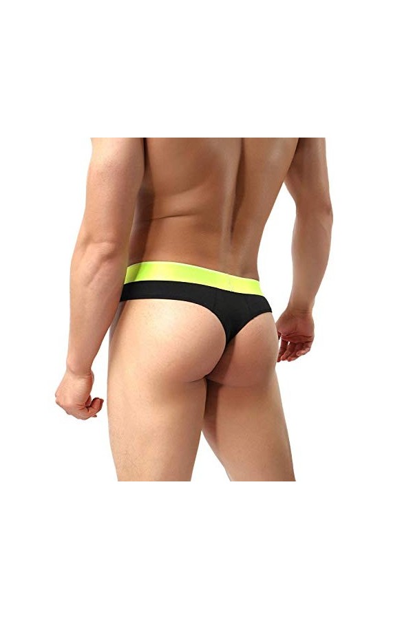 CSMARTE String sexy pour homme avec dos en T,XL,Noir-3 Noir