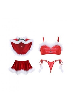 Sous-vêtements sexy pour femme - Nuisette - Thème de Noël - Cosplay - Soutien-gorge sexy châle 