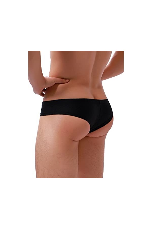 iKingsky Caleçon Coquine pour Hommes Sexy Hommes Sous-vêtements Dos Brésilien Taille Basse Pouch Tanga Sous-vêtement, Lot de 