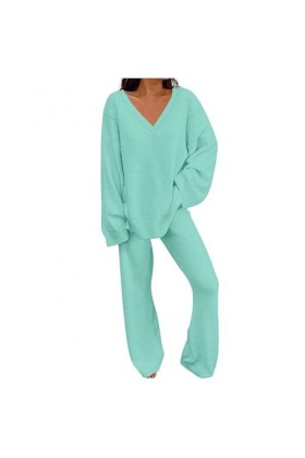 Combinaison de yoga pour femme, tenue deux pièces, pour lautomne 2023, pull à manches longues avec col en V, hauts et pantal