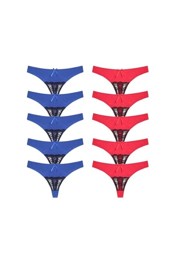 Necalisi Culotte Femme Taille Haute Lot de 10 Multicolore-2 Femme sans Couture Slips Dentelle Glacée Invisible sous-vêtements